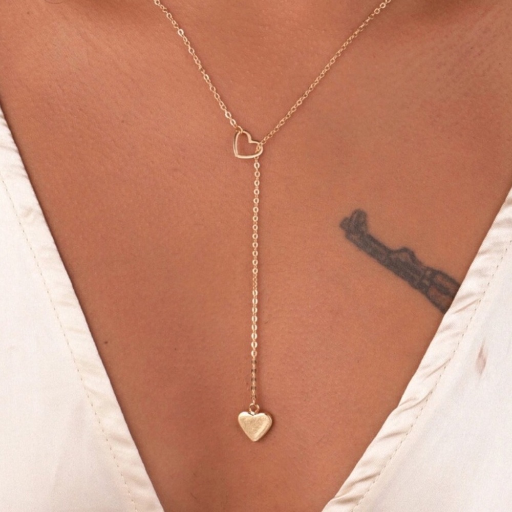 Heart necklace choker dainty